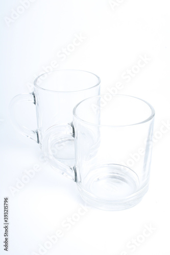Studio shot of two empty glasses