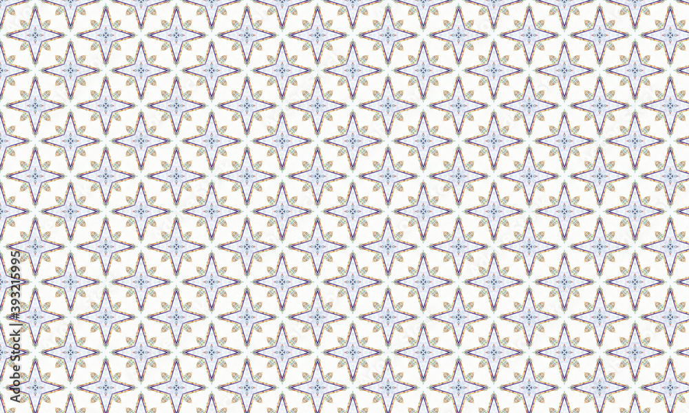seamless pattern with blue and white flowers