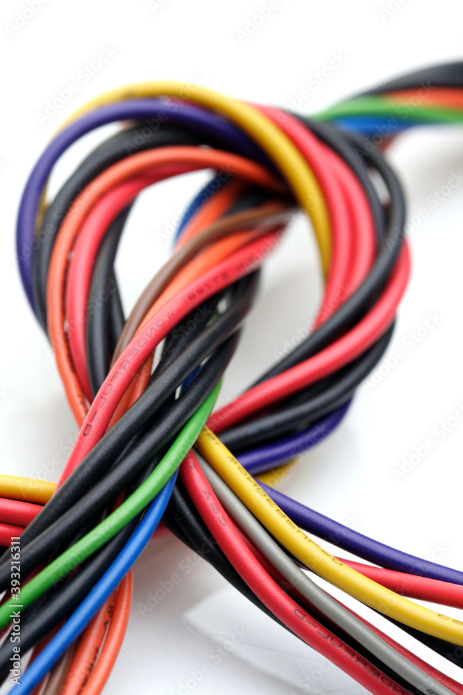 Computer cables on white background Computer cables on white background