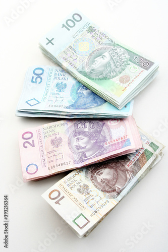 Polish money - zloty isolated on white background