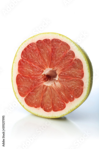 Grapefruit on white background - close-up