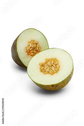 Melon on white background - close-up