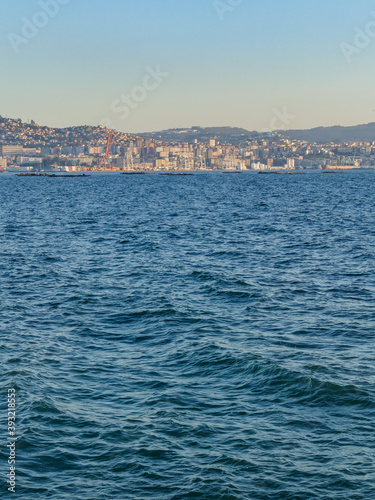 seascape with vigo in the background on a sunny day vertical © David Jalda