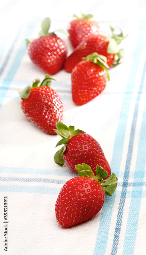 Strawbwrry on white background - close-up Strawbwrry on white background - close-up