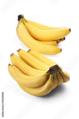 Bananas on white background - close-up