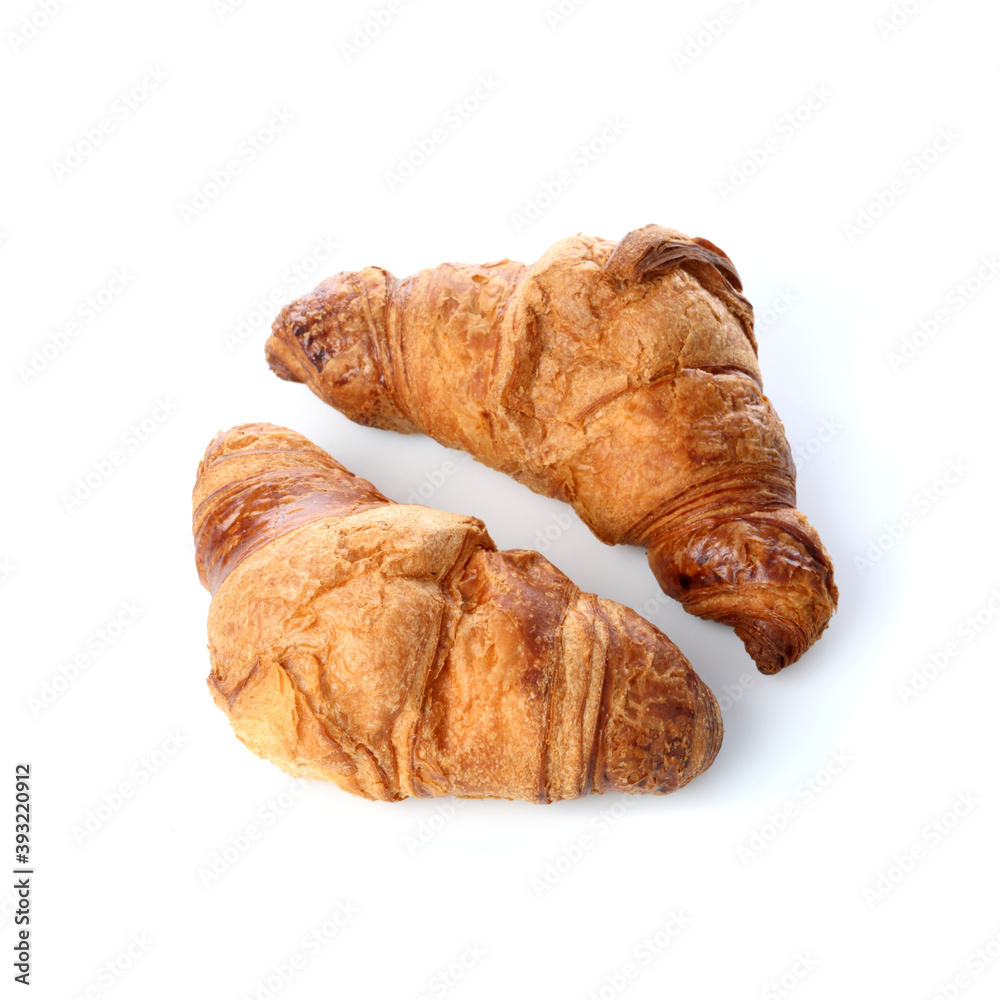 Crossiant on white background - close-up Crossiant on white background - close-up