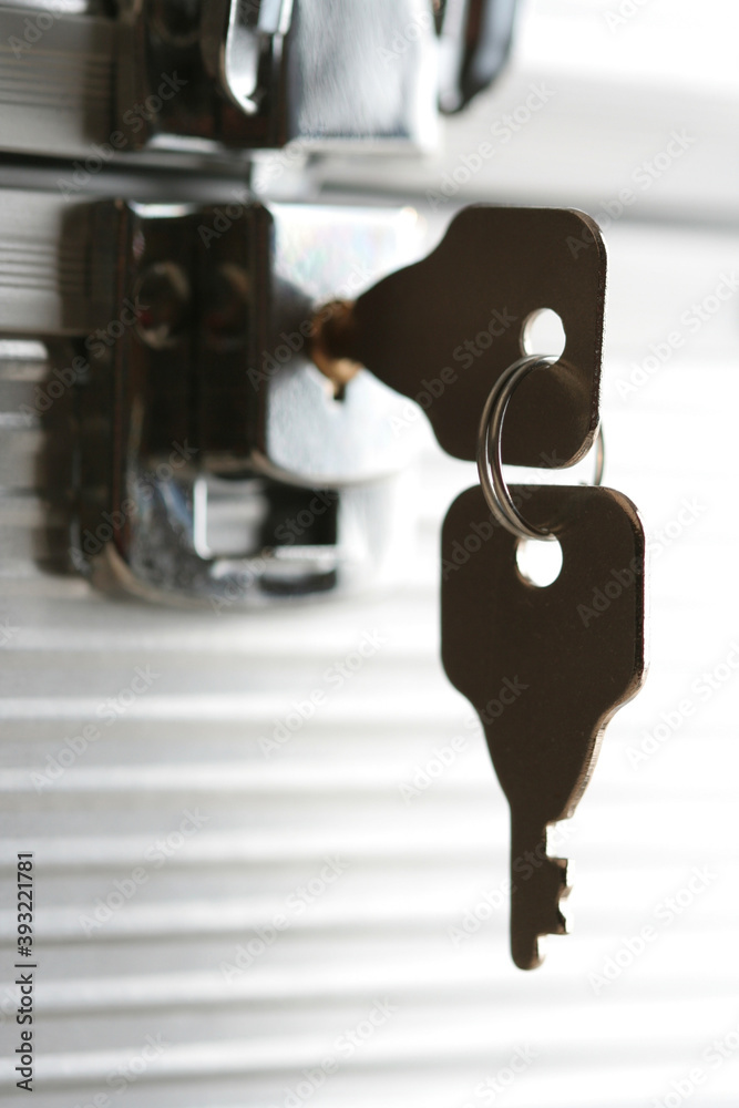 Naklejka premium Box with lock - close-up