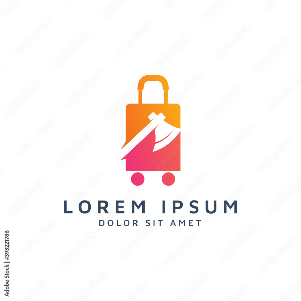 travel and ax negative space logo design