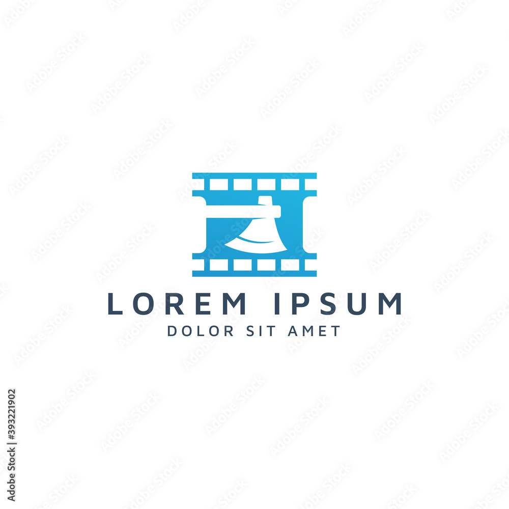 movie and ax negative space logo design movie and ax negative space logo design