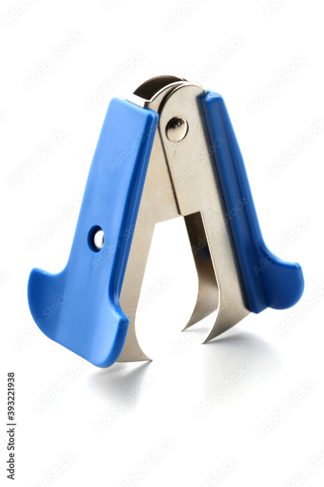 Staple remover on white background Staple remover on white background