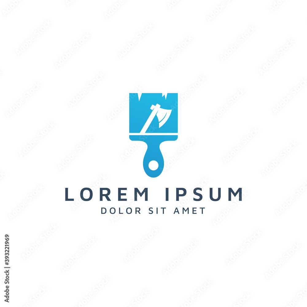 paint and ax negative space logo design paint and ax negative space logo design