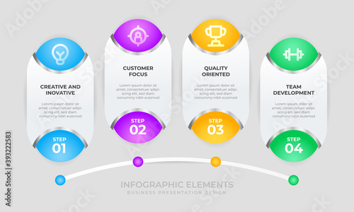 Business step infographic with gradient style