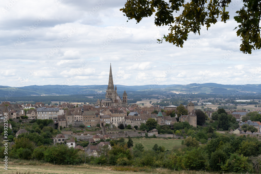 View over the old town of Autun, France