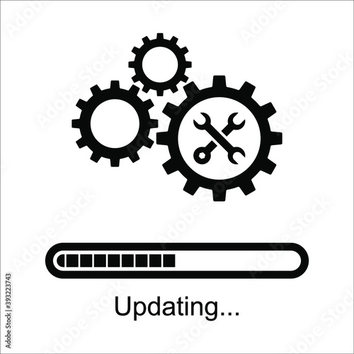 Loading process. Update system icon. Concept of upgrade application progress icon for graphic and web design on white background
