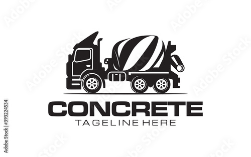 Concrete mixer truck logo design-01