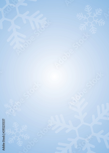Snow flake ice flower blue and whit background with gradient