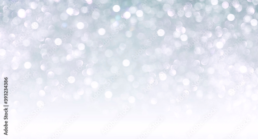 Obraz premium Winter silver blurred bokeh background, Christmas