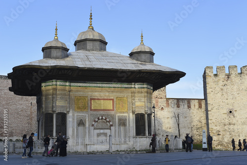 Photography ISTANBUL, TURKEY - Nov 10, 2020: The Fountain of Sultan Ahmed III in Istanbul