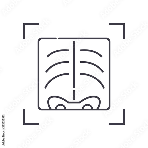 X ray icon, linear isolated illustration, thin line vector, web design sign, outline concept symbol with editable stroke on white background.