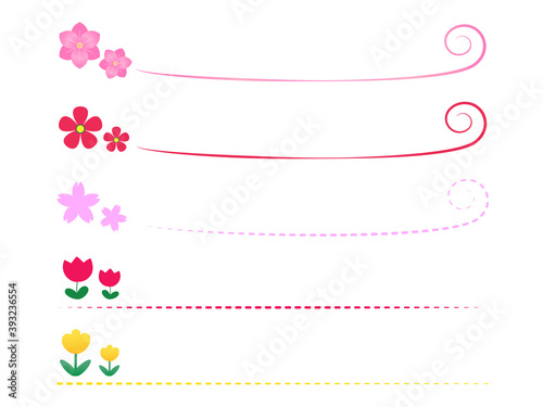Headline illustration set of flowers. Vector illustration.