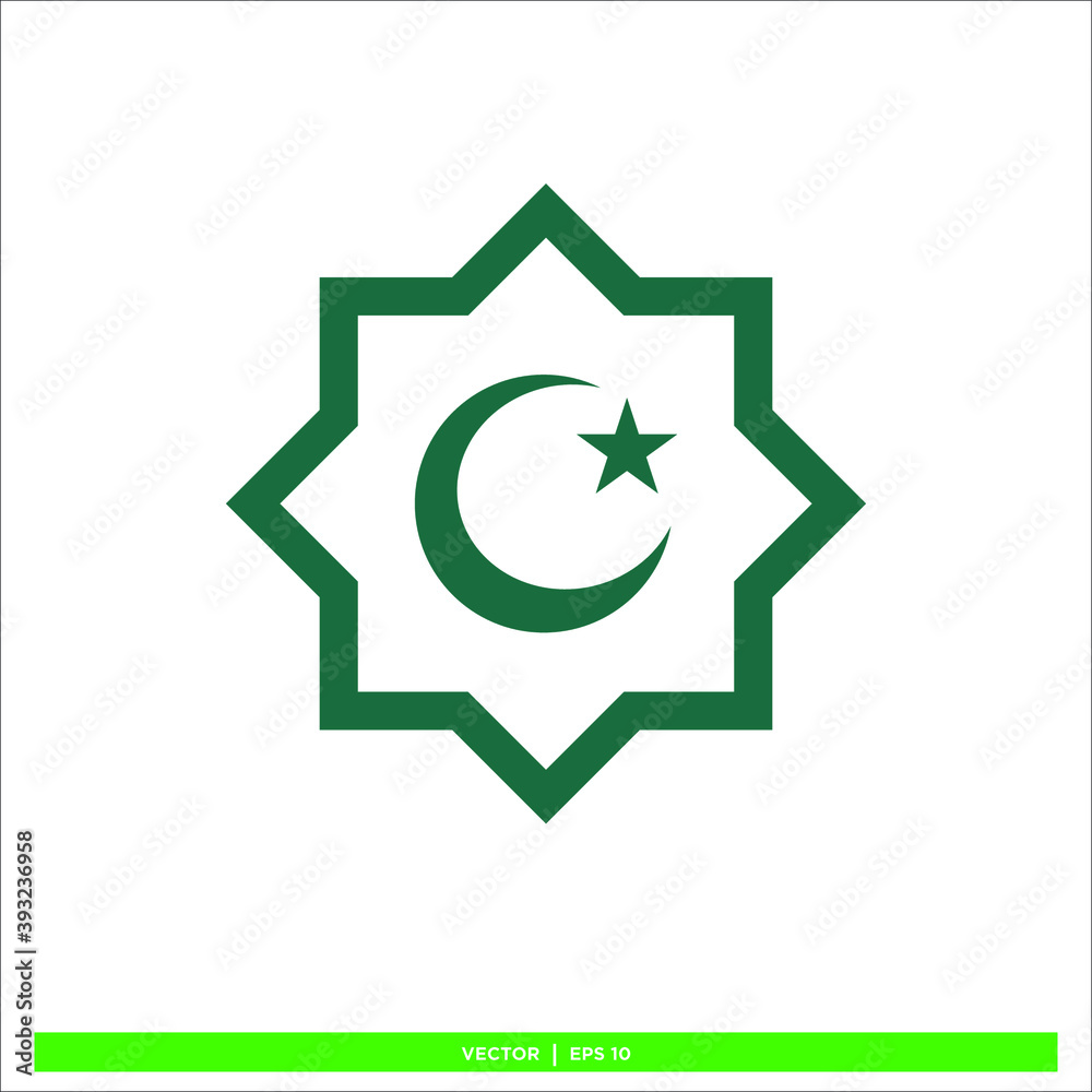 Icon vector graphic of Crescent moon, good for template religious illustration Icon vector graphic of Crescent moon, good for template religious illustration