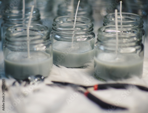 Obraz na płótnie Soy candle making w salonie