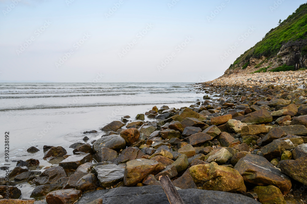 Many stones on the beach
