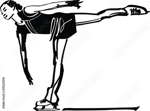 the vector illustration of the skater girl