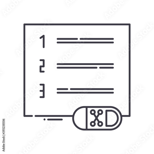 Sport rules icon, linear isolated illustration, thin line vector, web design sign, outline concept symbol with editable stroke on white background.