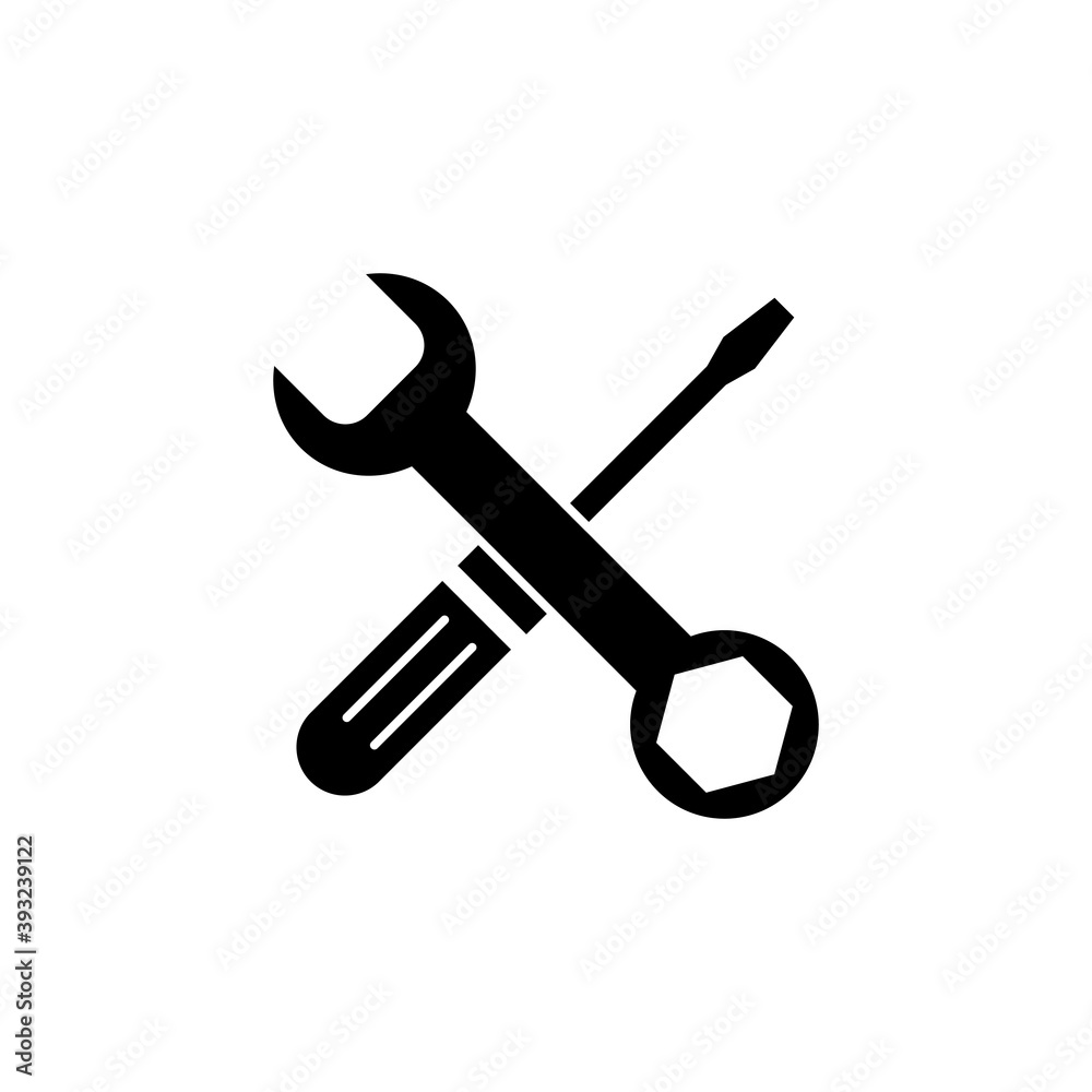 Repair tools icon vector. tool icon vector. setting icon vector. Wrench and screwdriver. support, Service Repair tools icon vector. tool icon vector. setting icon vector. Wrench and screwdriver. support, Service