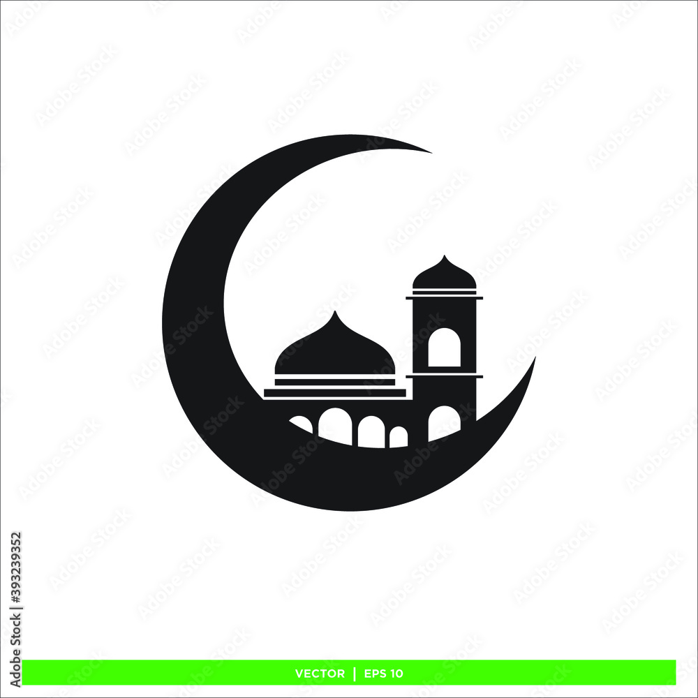 Icon vector graphic of mosque, good for illustration template Icon vector graphic of mosque, good for illustration template