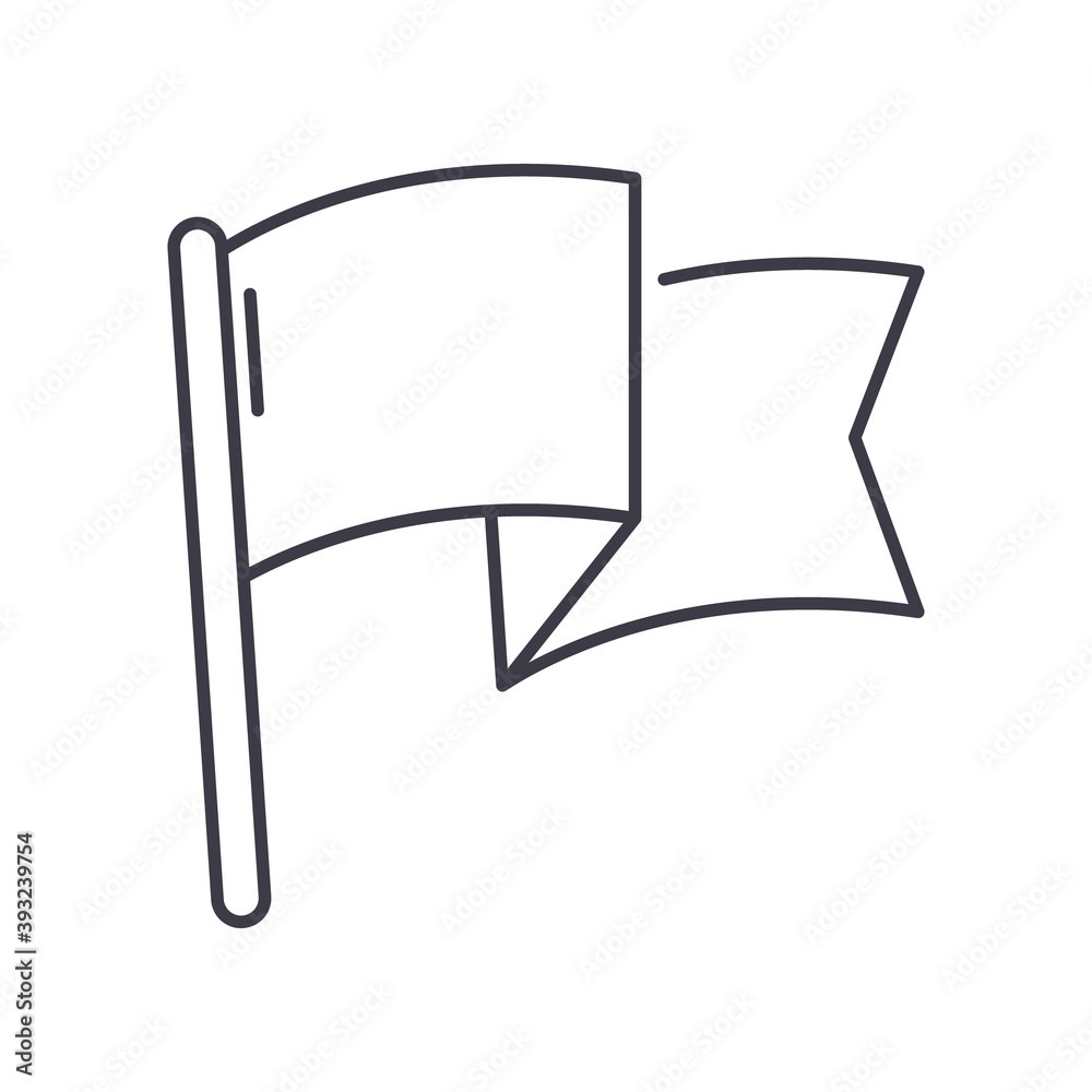 Sport flag icon, linear isolated illustration, thin line vector, web design sign, outline concept symbol with editable stroke on white background. Sport flag icon, linear isolated illustration, thin line vector, web design sign, outline concept symbol with editable stroke on white background.