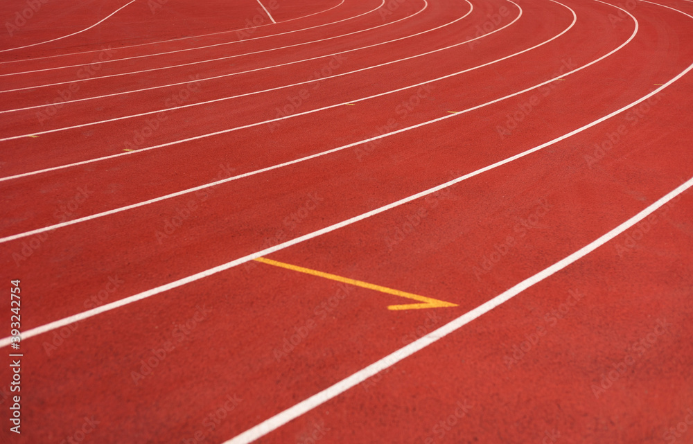 Running track for the athletes background in stadium.