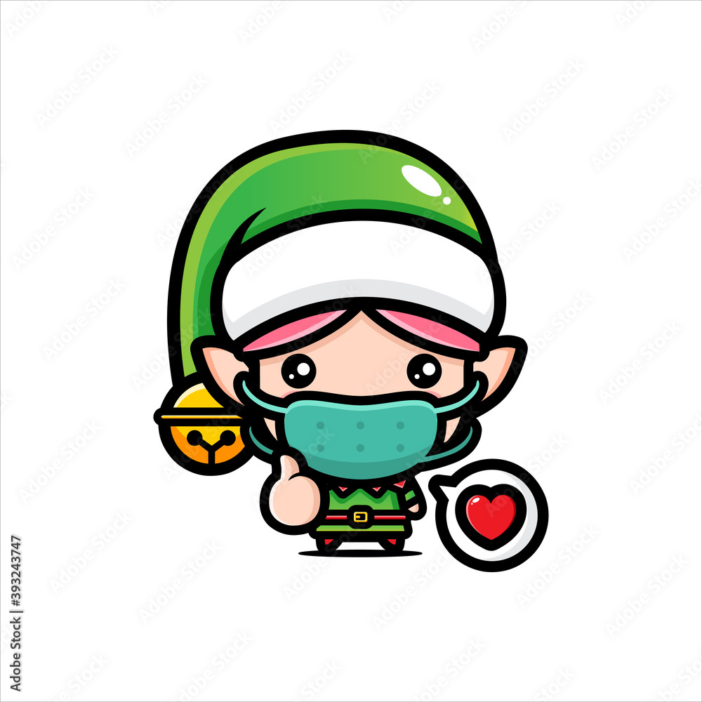 cute fairy character wearing santa costume and wearing a mask cute fairy character wearing santa costume and wearing a mask