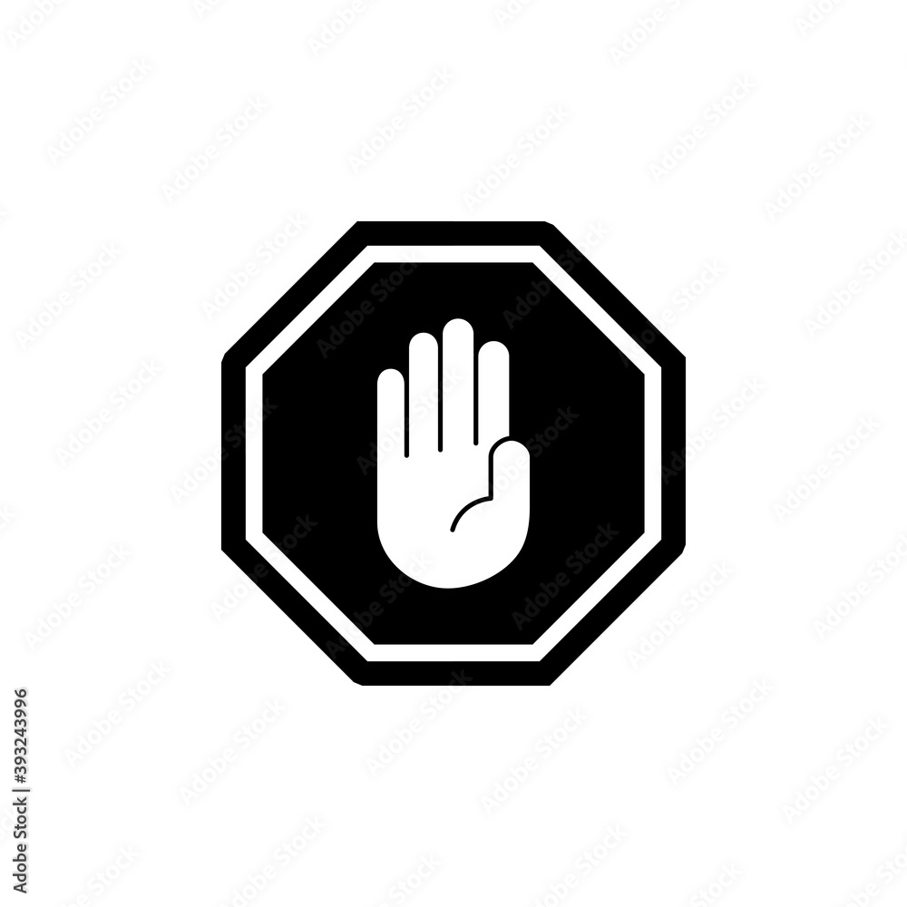Stop icon vector. stop road sign. hand stop icon vector Stop icon vector. stop road sign. hand stop icon vector