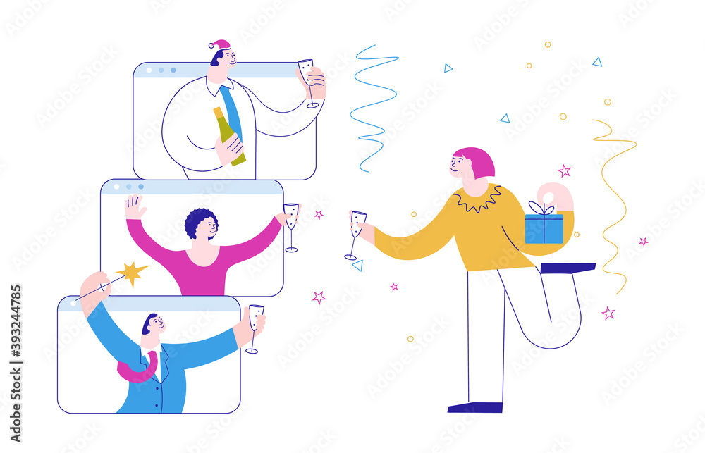 Obraz premium Christmas and New Year party