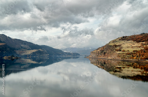 The Bingen Gap on the Columbia River at Mosier, Oregon, Taken in Autumn photo