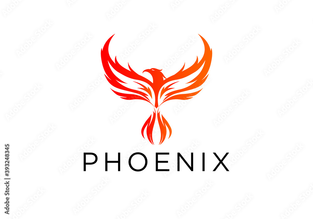 modern abstract flying phoenix bird vector icon modern abstract flying phoenix bird vector icon