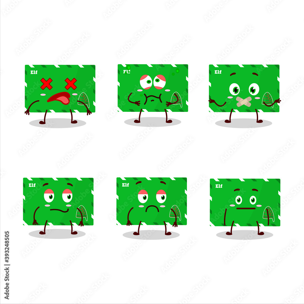 Elf Envelopes cartoon character with nope expression Elf Envelopes cartoon character with nope expression