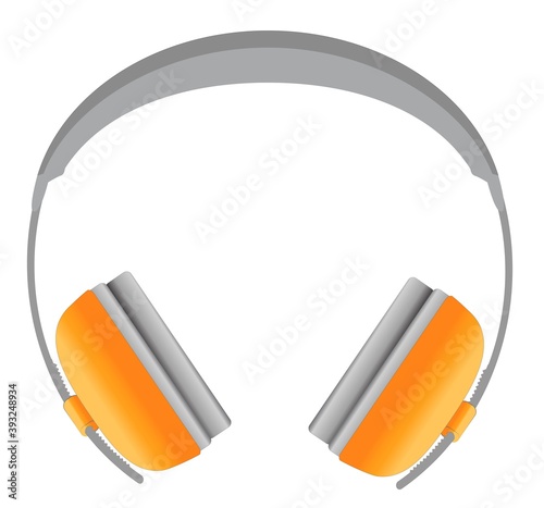 Safety ear protection on white background, Hearing protection is used to reduce (attenuate) noise reaching the wearer’s ear, and so reduce the risk of hearing damage from excessive noise. – vector