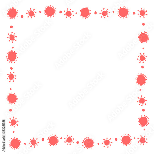 Wallpaper Mural Background, frame, border from molecules, cells of virus, bacteria. Pandemic, epidemic covid-19. Concept of quarantine coronavirus, vaccination. Vector hand drawn outline doodle isolated Torontodigital.ca