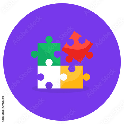 
Concept of problem solving icon in flat style of jigsaw, puzzle pieces
