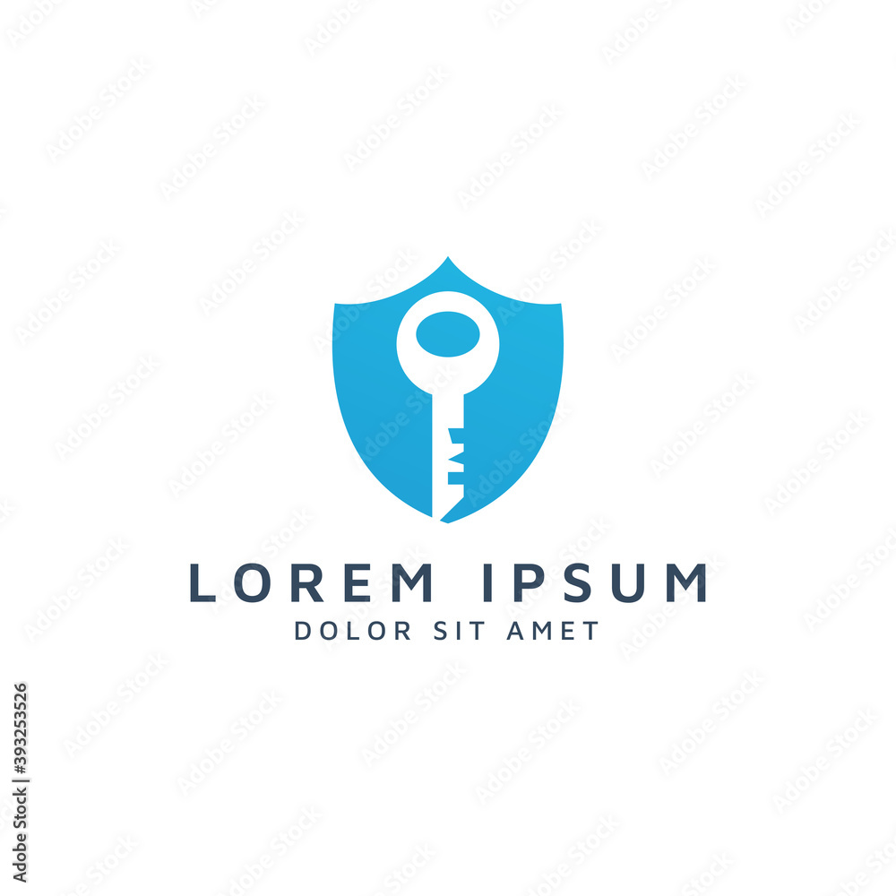 shield and key negative space logo design shield and key negative space logo design