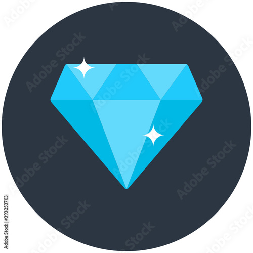 
Trendy flat vector of diamond in editable style 
