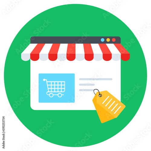 
Handcart on web page showcasing e shopping icon
