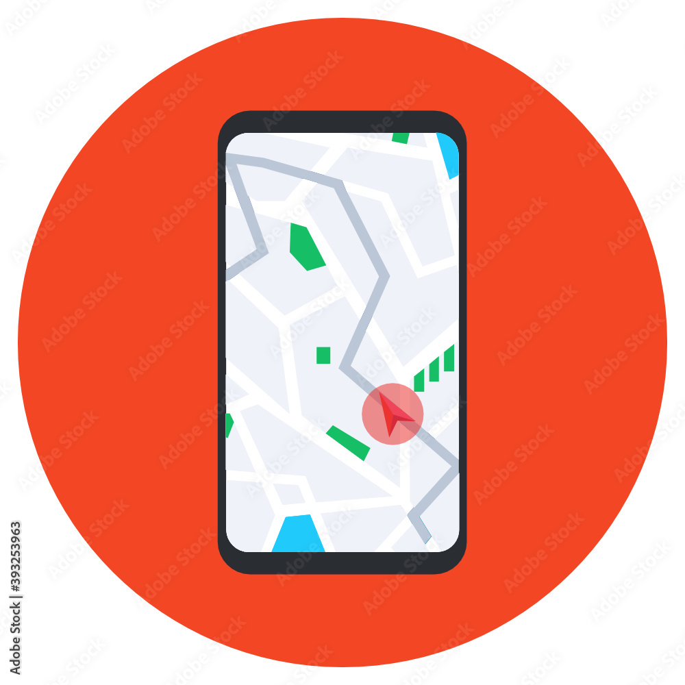 Mobile route icon in trendy style, navigation app vector
Mobile route icon in trendy style, navigation app vector