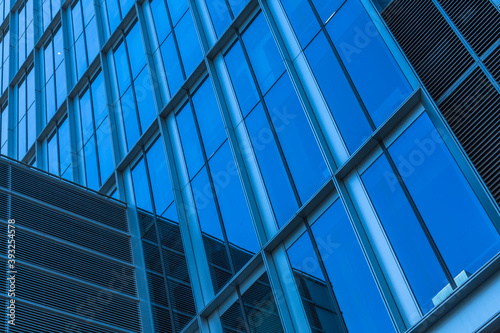 Close-Up of Modern Office Buildings in city of China