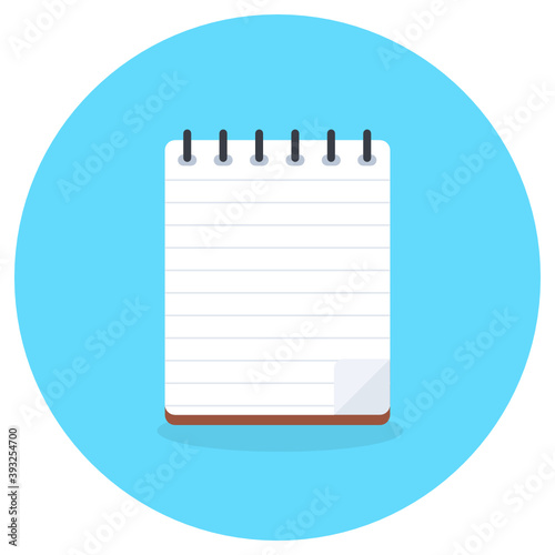 
A design of drafting pad in trendy flat style, notepad 
