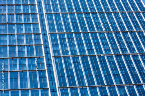 Close-Up of Modern Office Buildings in city of China.