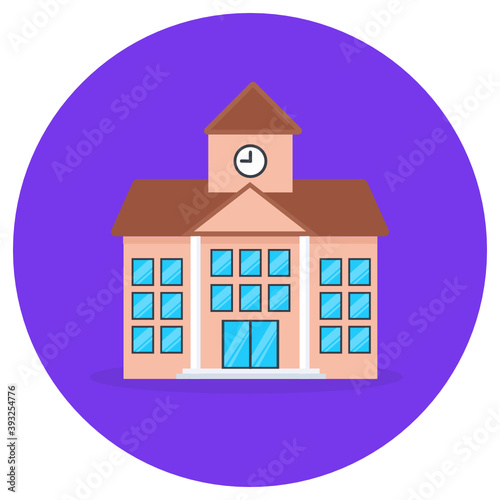  Editable flat rounded vector of school 